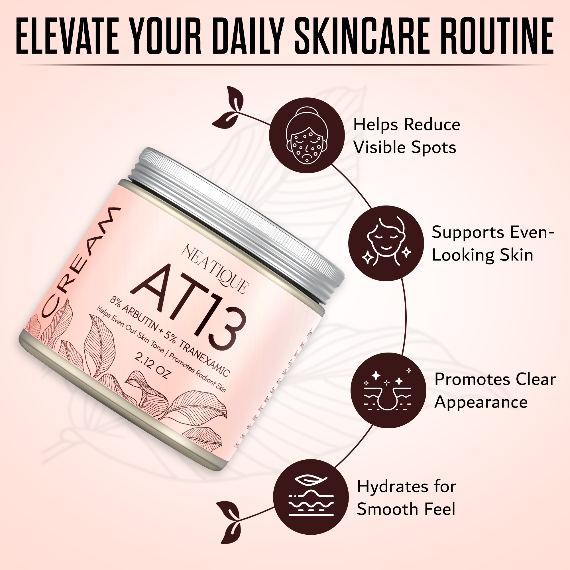 AT13 8% Arbutin + 5% Tranexamic Acid Facial Cream 2.12 OZ - Image 3