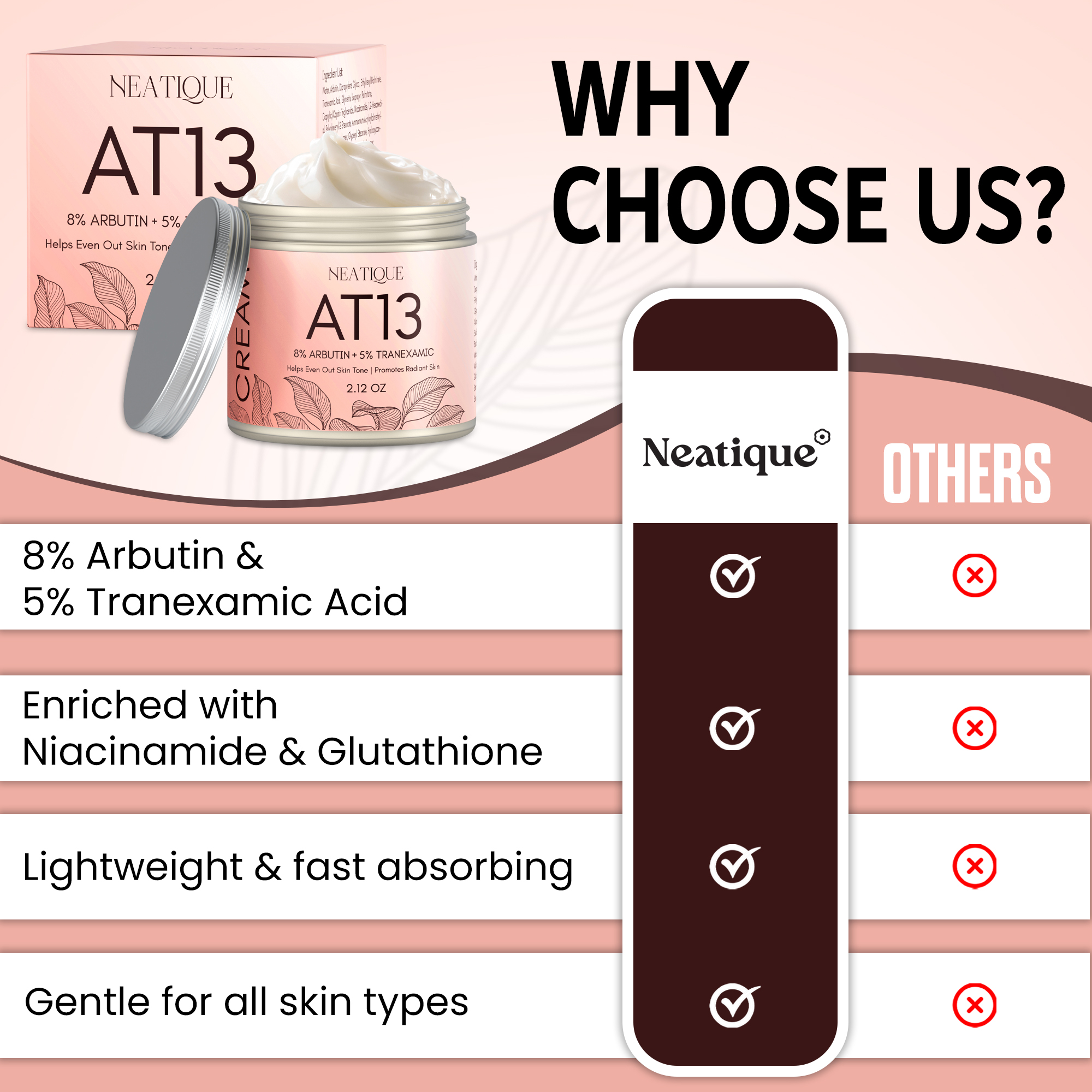 AT13 8% Arbutin + 5% Tranexamic Acid Facial Cream 2.12 OZ - Image 7