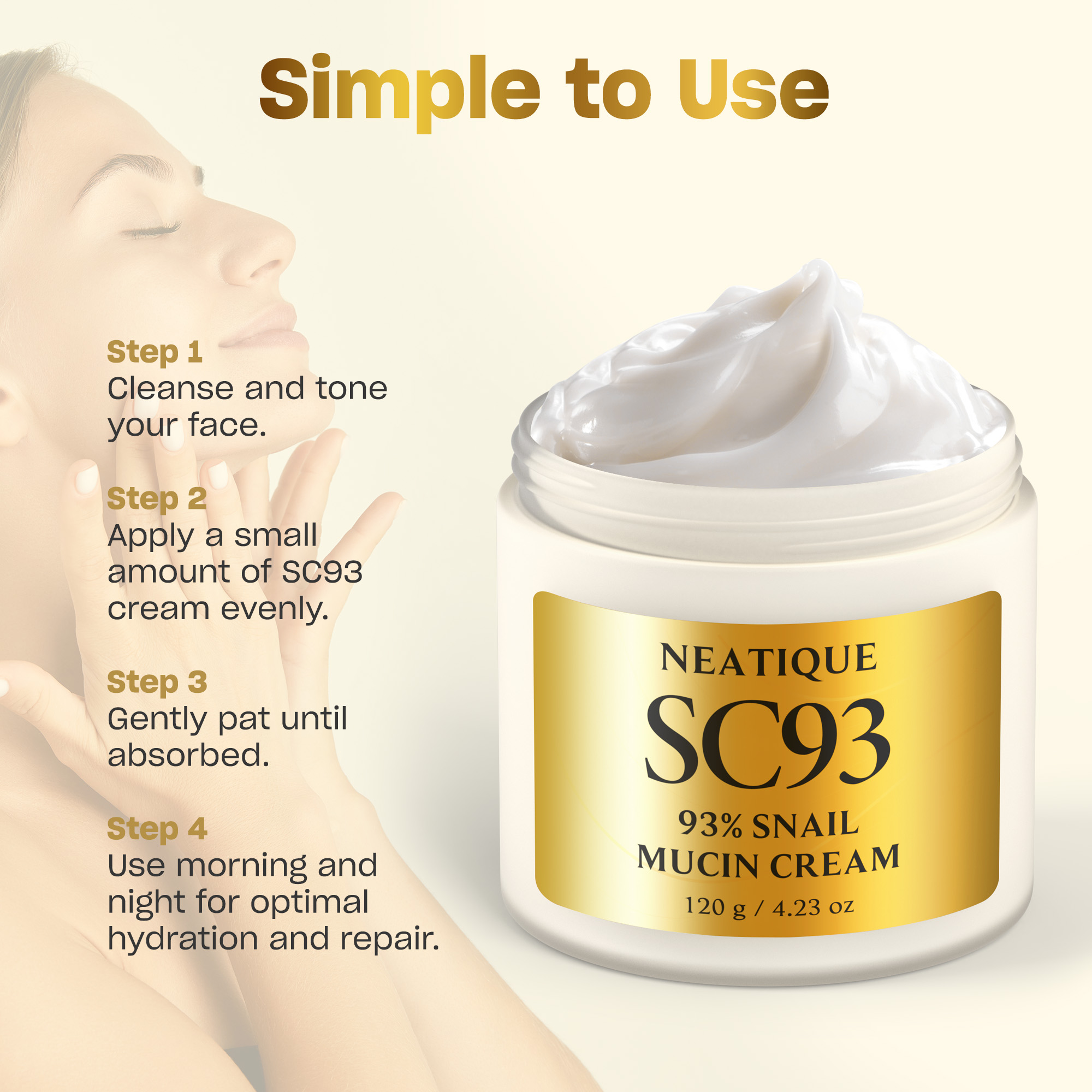 Neatique Snail Mucin Cream 93% 4.23oz - Image 6